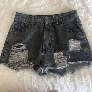 Black high waisted jean shorts